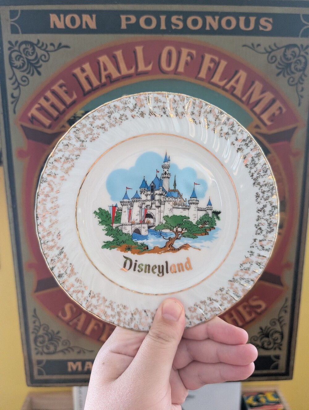 Disney White, Blue and Gold Disneyland Castle Decorative Plate